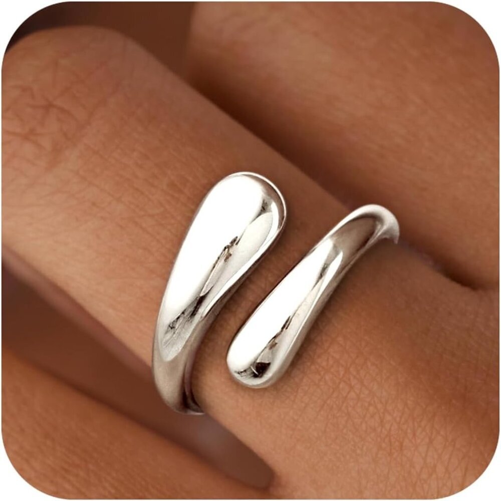 Non Tarnish Gold Chunky Rings for Women, Gold Statement Dome Rings Stacking Silv